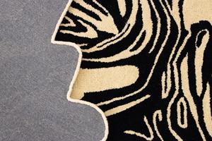 Tapis créatifs, fusion de noir et de beige, moderne, fait main, en laine, écologique, adapté aux animaux domestiques, antidérapant, poils moyens, tapis de salon, chambre à coucher - Product Image 3