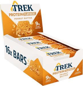 JB's Trek High <b>Protein</b> Flapjack Peanut Butter - Gluten Free - Plant Based - Vegan Snack - 50g x 16 bars - Product Image 1