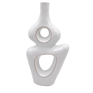 Jarrón de Piso de Cerámica Blanco Abstracto Moderno, Diseño Hueco Creativo, Pieza Decorativa para el Hogar - Product Image 2