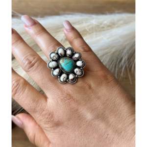Southwest Handmade Multi Stone Sterling Silver Cluster Ring Adjustable Bezel <b>Set</b> - Product Image 2