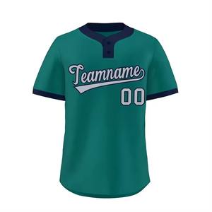 Best Unisex Polyester Baseball Softball Sportswear Customizable Two-Button <b>Print</b> <b>Mesh</b> Jersey Breathable for Adults Sport - Product Image 5
