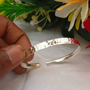 <b>Sterling</b> <b>Silver</b> Plated Boho Hammered Textured Vintage Bahamian Bangle Stackable Adjustable <b>Bracelet</b> <b>Women</b> Fashion Jewelry - Product Image 5