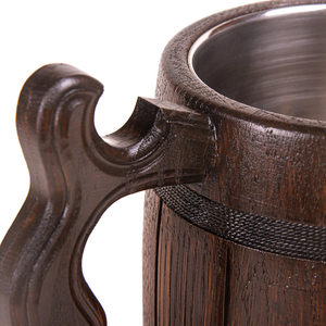 Tasse à bière en bois artisanale Verres écologiques Cadeau unique pour les amateurs de bière Boisson chaude et froide Utilisation idéale de jus de lait de bière - Product Image 5