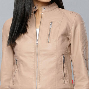 Chaqueta de cuero transpirable de Invierno para mujer, patrón sólido, procesamiento terminado, hecho con buen Material, chaqueta de cuero para mujer - Product Image 5