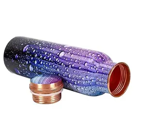 Juego de botellas de agua de cobre con diseño de impresión múltiple de 4 botellas de cobre de trabajo esmaltado para aplicaciones de oficina y escuela - Product Image 2