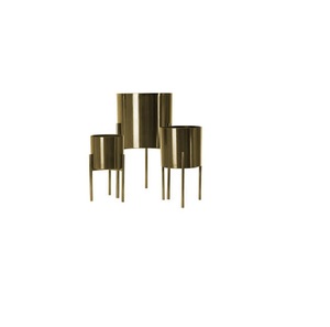 Maceta de flores de decoración de hogar y jardín de diseño amarillo silenciado de buena calidad con soporte para suministros de jardín - Product Image 2
