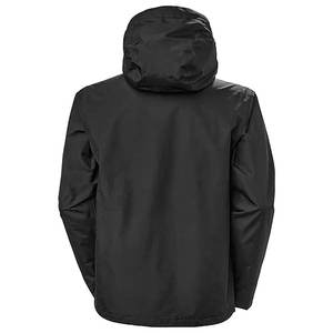 Veste de pluie à capuche en toile légère et imperméable pour hommes, col montant, logo avant, pour la randonnée en plein air et les voyages - Product Image 2
