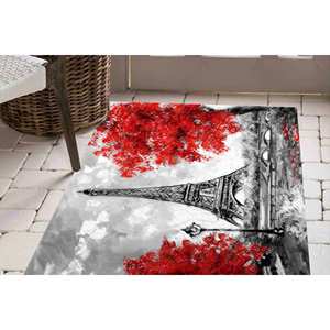 Eiffel Tower <b>Rug</b>: Non-Slip Cityscape Carpet,<b>Chenille</b> <b>Rug</b> - Product Image 3