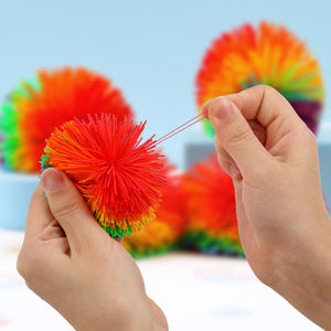 Juguete antiestrés promocional al por mayor juguetes sensoriales elásticos coloridos de silicona mullidos malabares pelota que rebota pelota Koosh - Product Image 3