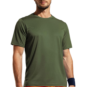 Peso pesado al por mayor de los hombres de verano de color sólido camiseta O cuello sin costuras de manga corta transpirable deportes correr camisetas de los hombres - Product Image 1