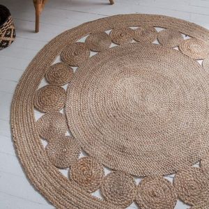 Alfombra de algas marinas tejida a mano de alta calidad hecha a mano redonda antideslizante acolchada estilo bohemio para decoración del hogar mascotas de Vietnam - Product Image 3