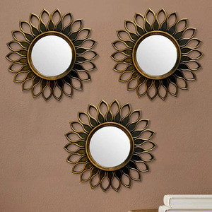 Handcrafted <b>Large</b> Wall <b>Mirror</b> Luxury Modern Antique Round <b>Framed</b> for Home Decor Bathroom Usage Made of Glass Metal Wood - Product Image 1