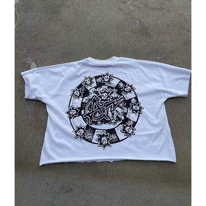 T-shirt vierge 100% coton de qualité supérieure 220gsm pour hommes T-shirt uni en gros avec impression numérique et logo personnalisé - Product Image 6