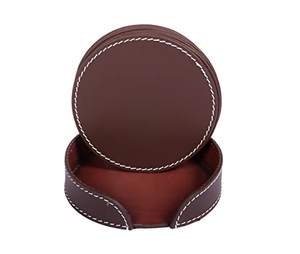 Wholesale Bulk Modern Luxury Round Leather Coaster Latest Design Wedding High Quality Table Top Kitchenware Dinnerware <b>Mats</b> Pads - Product Image 6