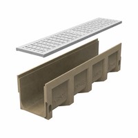 Caniveau de drainage moderne en acier inoxydable estampé pour béton polymère, faible coût d'entretien, pour allée et eaux pluviales