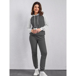 Conjunto Deportivo de Dos Piezas para Mujer, con Capucha, Estampado, Ligero, de Secado Rápido, Transpirable, Color Personalizado, para Gimnasio y Entrenamiento de Invierno - Product Image 4