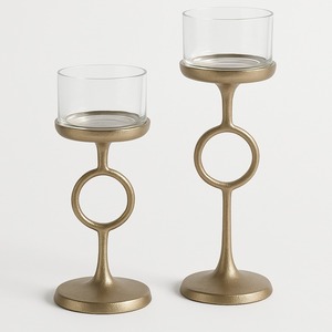 Portavelas de rama de Granada negra con pantalla de vidrio de remolino azul soporte de metal decorativo moderno para decoración del hogar iluminación ambiental - Product Image 6