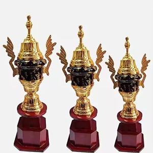 Handmade Trophy Best-Selling Exclusive Sports Trophy Set Metallic Fiber Gold Award Cup <b>Crystal</b> Medal & Glass Appreciation Gift - Product Image 3