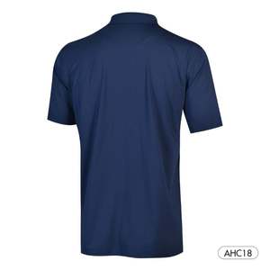 เสื้อเชิ้ตผู้ชายสีน้ำเงินกรมท่า สไตล์คลาสสิก ผ้าถักโพลีเอสเตอร์/คอตตอน ยืดได้สี่ทิศทาง ระบายอากาศได้ดี แห้งเร็ว สีพื้น แขนสั้น - Product Image 2