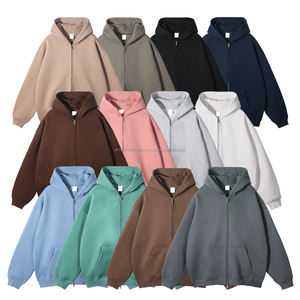 Heavyweight Double <b>Zip</b> <b>up</b> Hoodies Wholesale Custom Cotton Polyester <b>Hoodie</b> Oversize <b>Vintage</b> Unisex <b>Zip</b> Custom <b>Hoodie</b> With Pocket - Product Image 1