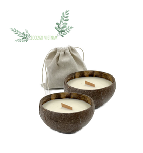 Bol de noix de coco naturel et poli pour la fabrication de bougies et bols de bougie de noix de coco dans des sacs en lin en coquille de noix de coco 100% - Product Image 2
