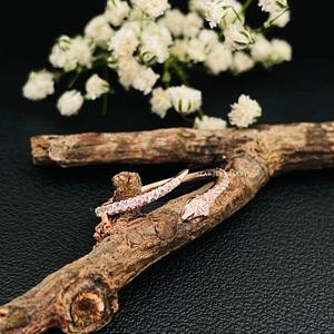 14K Solid Gold Natural Diamond <b>Snake</b> Ring. - Product Image 4