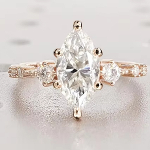 GIA IGI certificado HPHT VVS Lab Grown creado corte de pera diamante 14K 18K anillos de oro sólido Anillos De Compromiso joyería fina para mujeres - Product Image 1