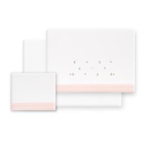 Juego de 3 Piezas de Ropa de Cama de Franela Tejida para Cuna - Modelo ESTRELLA-LUNA - Sábana para Bebé - Product Image 1