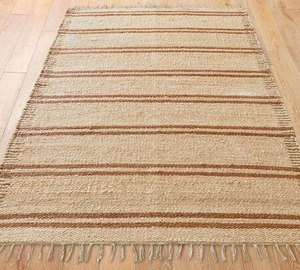 Alfombra Moderna Reversible Ecológica de Yute Tejida a Mano con Rayas - Product Image 5