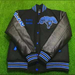 Veste universitaire personnalisée pour hommes avec patch brodé en chenille et manches en cuir, baseball personnalisé pour le jeu - Product Image 3