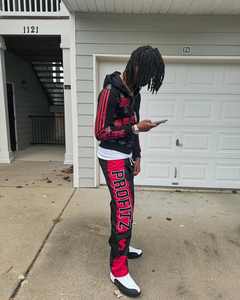 OEM Nuevo diseño Streetwear Lavado ácido Jogging Chándal Casual Sweatsuit Serigrafía Vintage Wash Pantalones de chándal y conjuntos de Sudadera con capucha - Product Image 1