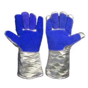 Guantes de cuero calefactables de manga larga, papel de aluminio resistente al calor aislado para barbacoa, aluminizado antiflash para trabajo de bombero - Product Image 1