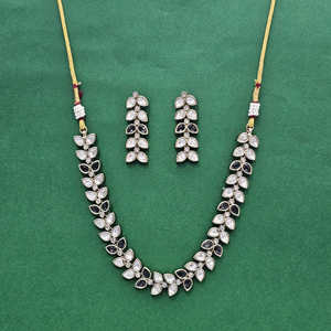 High Quality Luxury Designer Kundan Classic <b>Necklace</b> With Mehndi Plating - Product Image 4