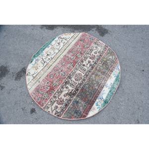 Tapis en laine rouge et vert classique tissage plat tressé de 3.6x3.6 pieds pour la taille de la pièce rectangulaire de couloir avec support en latex - Product Image 2