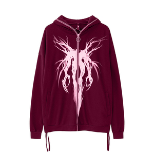 Oversize Distressed Jersey Hoodie Winter <b>Sweatshirt</b> Puff Technique Lined <b>Velour</b> Solid Terry Street Pullover 100% Cotton Printed - Product Image 5