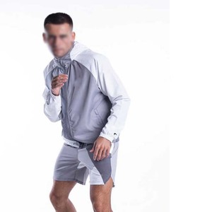 Wholesale Custom Men's Custom Windbreaker Jacket and Short <b>Set</b> Light Weight Color Block Street Wear Nylon Tracksuits - Product Image 5