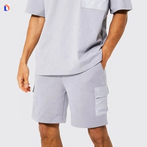 2024สองชิ้นสำหรับผู้ชายชุดฤดูร้อนแบบสองชิ้นสีล้วน OEM - Product Image 5