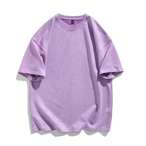 Camiseta de hombre de ajuste Regular de peso pesado de algodón de punto liso con logotipo personalizado OEM de alta calidad - Product Image 5