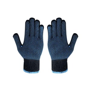 Gants de travail en coton à pois en PVC Construction en pointillés Gants de main d'industrie à pois en PVC naturel - Product Image 4