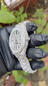 Nightfall Axis Trend Driven Business <b>Mens</b> Moissanite Diamond Quartz Watch with Glass Dial Sleek Architecture High Gloss Impact - Product Image 2