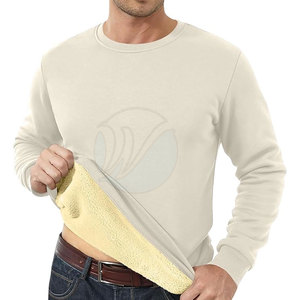 เสื้อสเวตเตอร์แบบสวมหัวผ้าขนแกะเชอร์ปาของผู้ชายระบายอากาศได้สไตล์ลำลองพร้อมฮู้ดสีพื้นสำหรับฤดูหนาว - Product Image 1