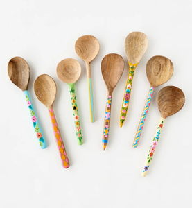 Cuillère en bois Cuillère à épices Poignée différente Conception imprimée Artisanat Produit de qualité supérieure Cuillère de meilleure qualité - Product Image 1