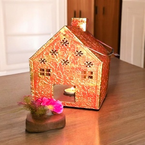 Modern Black Metal Tealight Holder with Glass <b>Cover</b> Decorative Lantern Style for Home or <b>Table</b> Christmas Gift - Product Image 6