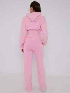 100% algodón lavado ácido cintura alta Jogger chándal talla grande peso medio ecológico transpirable gimnasio conjuntos logotipo frontal - Product Image 4