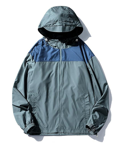 Chaqueta Cortavientos Ligera Impermeable para Hombre, Color Sólido, Talla Grande, con Capucha, Cremallera, Resistente al Viento, para Uso en Exteriores - Product Image 1