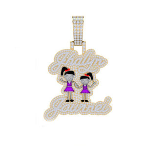 Splendide 14K Or Moissanite Pendentif Et Charme E Couleur Ronde Brillant Coupe VVS2 Exquis Fine Jewelry Wholesale Hip Hop Jewelry - Product Image 3