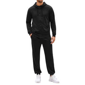 Custom Men's Tracksuit Black <b>Top</b> <b>And</b> <b>Trouser</b> Tracksuit for Cycling & Running Breathable OEM Serviced - Product Image 4