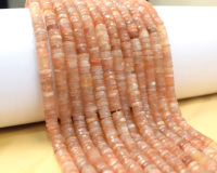 Brins de perles en pierre de soleil facettée faits à la main, forme Heishi, 8 pouces de long, cadeau idéal pour elle, composants et accessoires de bijouterie