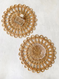 Assiette ronde en rotin avec bordure soleil Produits écologiques Made in Vietnam Napperon Décoration de table Vente en gros - Product Image 2