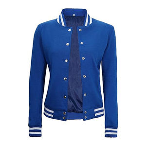 Lana de mujer hecha 2024 Venta al por mayor Chaquetas de béisbol de la mejor calidad para mujeres - Product Image 1